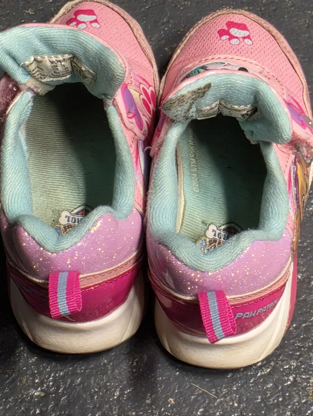 PAW Patrol Pink Glitter Sneakers Girls 8